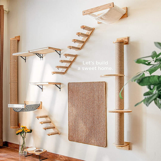Escalera Gatera Multiusos de Madera de Pino con Plataformas - Image 14