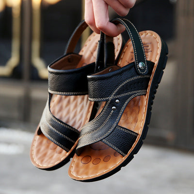 Sandalias de Cuero para Hombre - Comodidad Casual para Playa - Image 9