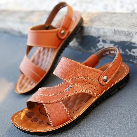 Sandalias de Cuero para Hombre - Comodidad Casual para Playa
