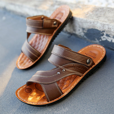 Sandalias de Cuero para Hombre - Comodidad Casual para Playa - Image 2