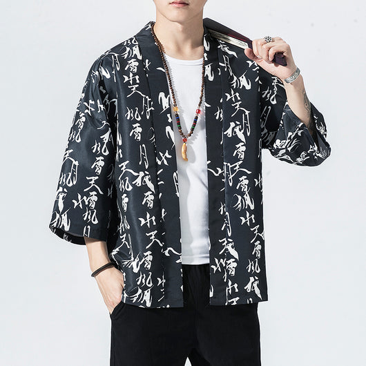 Cardigan Kimono Holgado para Hombre - Chamarra Suelta y Versátil - Image 6