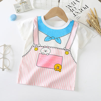 Camiseta de Algodón Manga Corta para Bebé y Niño