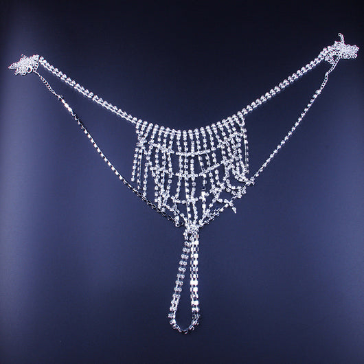 Bikini de Escena Brillante con Cadenas y Cristales Rhinestone para Fiestas - Image 6