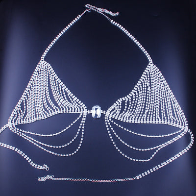 Bikini de Escena Brillante con Cadenas y Cristales Rhinestone para Fiestas - Image 8
