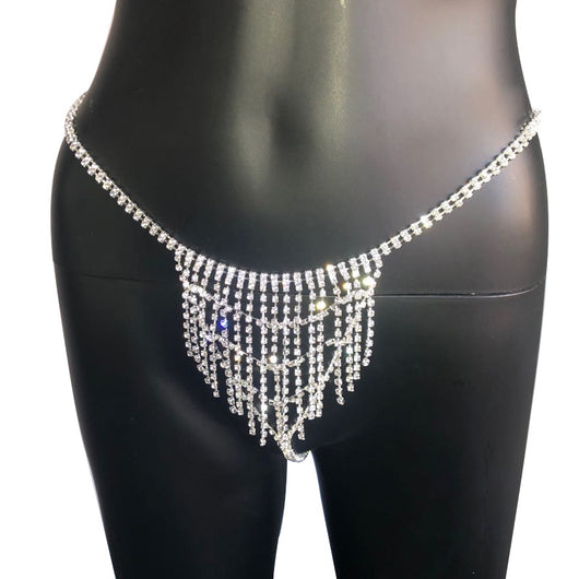 Bikini de Escena Brillante con Cadenas y Cristales Rhinestone para Fiestas - Image 9
