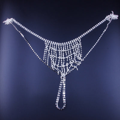 Bikini de Escena Brillante con Cadenas y Cristales Rhinestone para Fiestas - Image 4