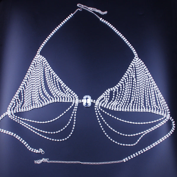 Bikini de Escena Brillante con Cadenas y Cristales Rhinestone para Fiestas - Image 5