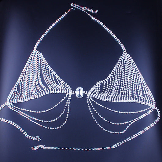 Bikini de Escena Brillante con Cadenas y Cristales Rhinestone para Fiestas - Image 5