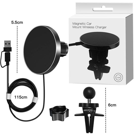 Cargador Inalámbrico Magnético para Auto 15W - Image 3