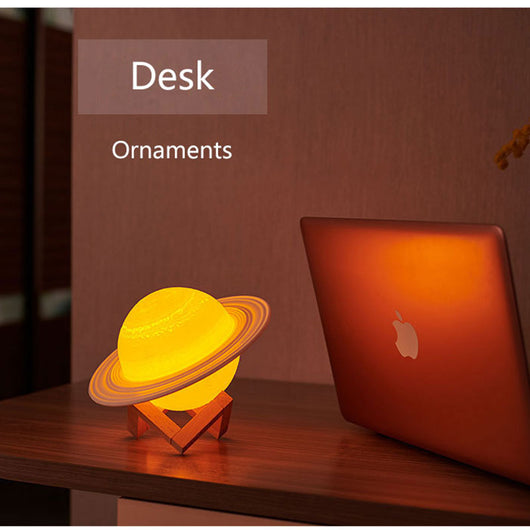 Lámpara Saturno 3D Recargable por USB - Luz Nocturna Decorativa - Image 8