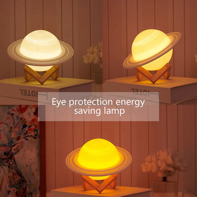 Lámpara Saturno 3D Recargable por USB - Luz Nocturna Decorativa - Image 10