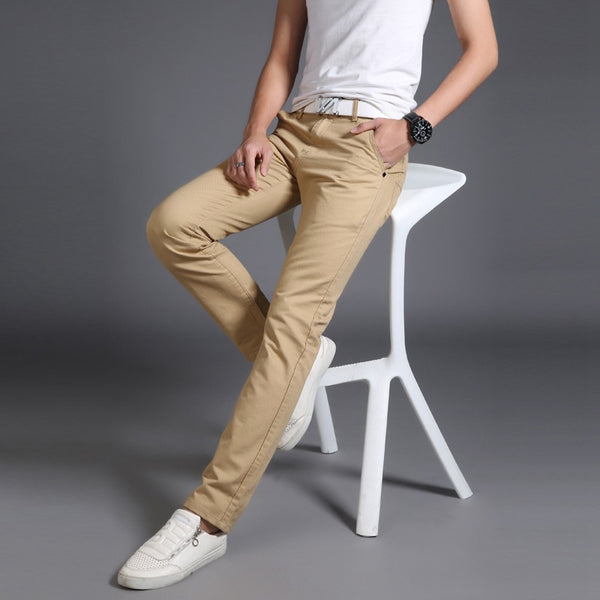 Pantalones Rectos Slim Fit Estilo Coreano para Hombre Joven