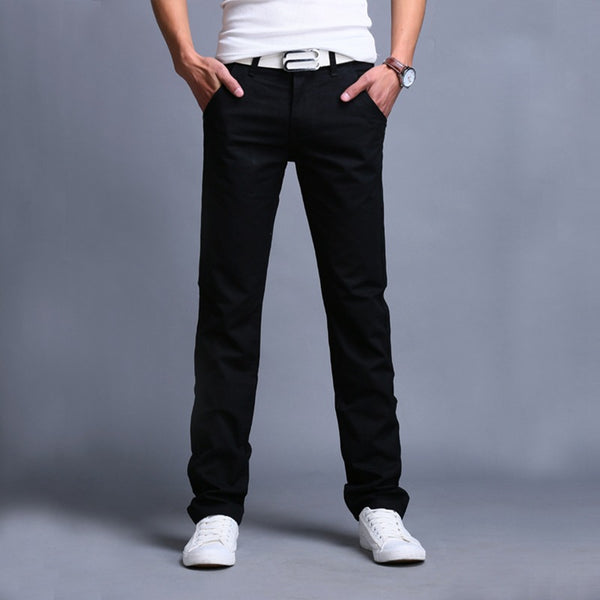 Pantalones Rectos Slim Fit Estilo Coreano para Hombre Joven