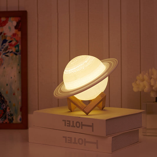Lámpara Saturno 3D Recargable por USB - Luz Nocturna Decorativa