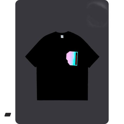 Remera Suelta Hombre con Costuras de Contraste y Detalles Reflectantes - Image 3