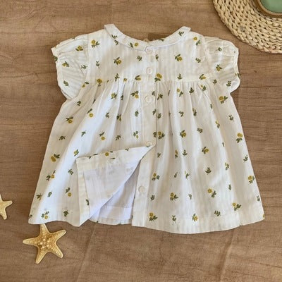 Blusa Infantil de Encaje Floral Estilo Europeo y Americano - Image 4