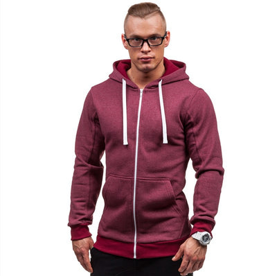 Sudadera con Cierre y Capucha Hombre - Chaqueta Cardigan Estilo Europeo Colores Lisos - Image 10