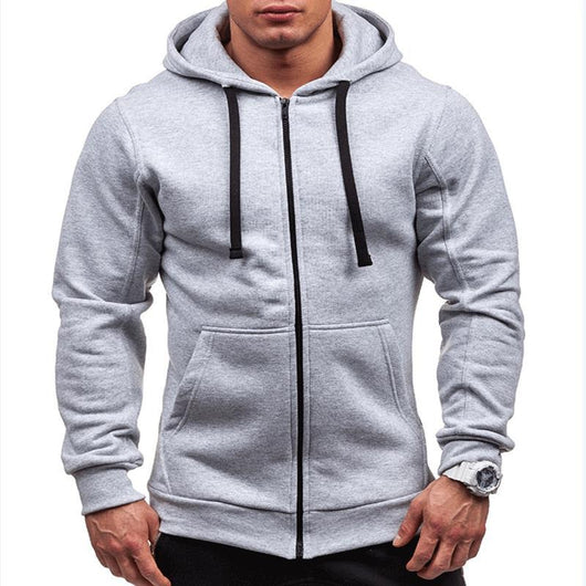 Sudadera con Cierre y Capucha Hombre - Chaqueta Cardigan Estilo Europeo Colores Lisos - Image 6