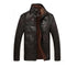 Chaqueta de Cuero para Hombre Invierno - Abrigo Biker con Cierre Oblicuo y Plumón