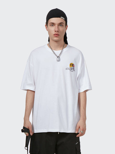 Camiseta Hombre Algodón Xinjiang Sonrisa Verano Suelta Tendencia - Image 11