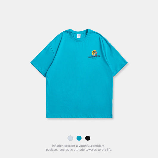 Camiseta Hombre Algodón Xinjiang Sonrisa Verano Suelta Tendencia - Image 10