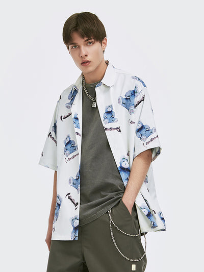Playera Estampada Oso Oversized para Parejas - Verano Casual Unisex - Image 11