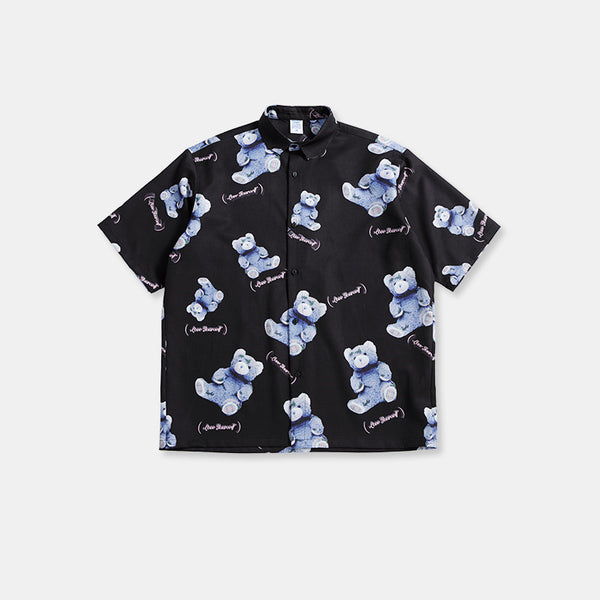 Playera Estampada Oso Oversized para Parejas - Verano Casual Unisex