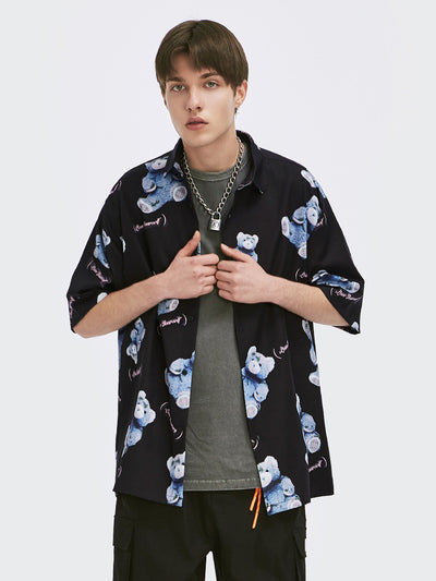 Playera Estampada Oso Oversized para Parejas - Verano Casual Unisex - Image 3