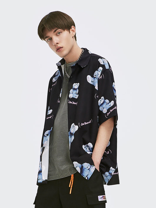 Playera Estampada Oso Oversized para Parejas - Verano Casual Unisex - Image 4