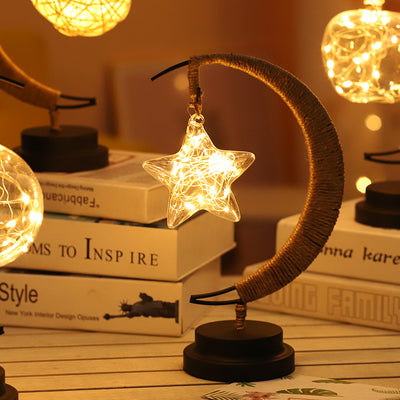 Lámpara Decorativa LED Luna y Estrellas con Alambre de Cobre - Image 5