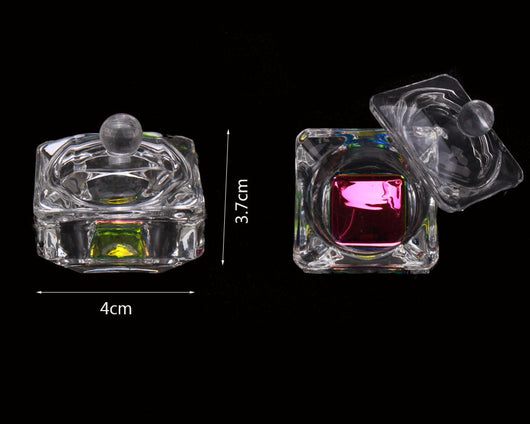 Copa Octagonal de Cristal para Líquidos de Uñas