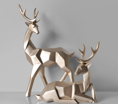 Adornos Navideños Geométricos Estilo Nórdico con Reno