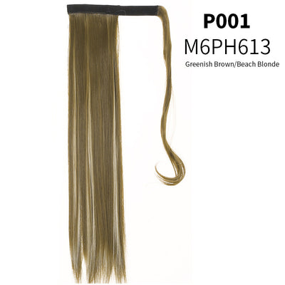 Coleta Postiza de Seda Mate Realista Cabello Liso Largo con Velcro - Image 26
