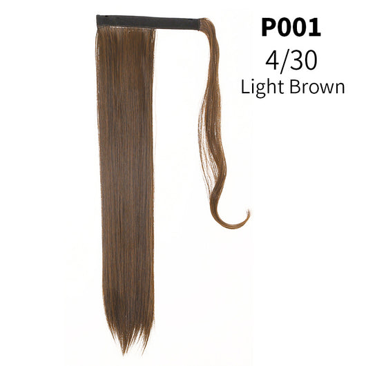 Coleta Postiza de Seda Mate Realista Cabello Liso Largo con Velcro - Image 29