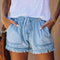 Shorts de Mezclilla Casual para Mujer - Cintura Alta con Bolsillos