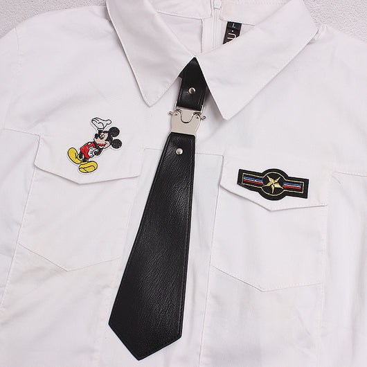 Corbata de Cuero Negro con Hebilla de Metal Punk Estilo Pareja Ajustable - Image 10