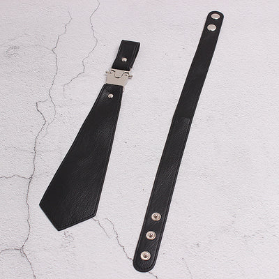 Corbata de Cuero Negro con Hebilla de Metal Punk Estilo Pareja Ajustable - Image 8