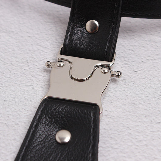 Corbata de Cuero Negro con Hebilla de Metal Punk Estilo Pareja Ajustable - Image 3