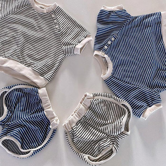 Conjunto de Dos Piezas a Rayas para Bebé y Niño Pequeño - Image 3