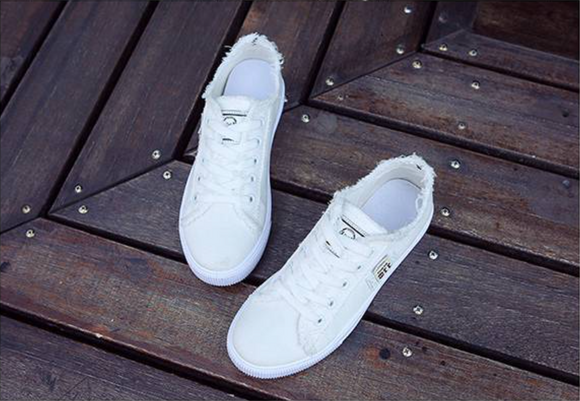 Zapatillas de Lona Blancas para Mujer Estilo Coreano - Cómodas y Versátiles
