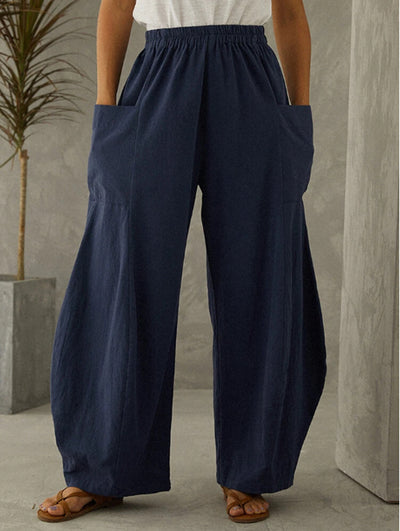 Pantalones Casuales de Cintura Elástica con Bolsillos - Image 3