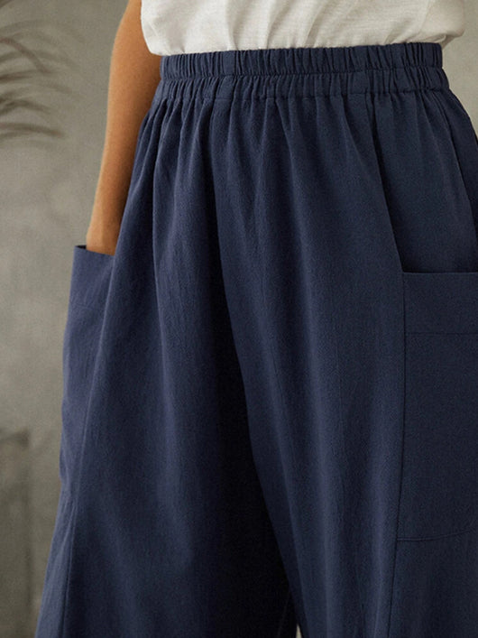 Pantalones Casuales de Cintura Elástica con Bolsillos - Image 2
