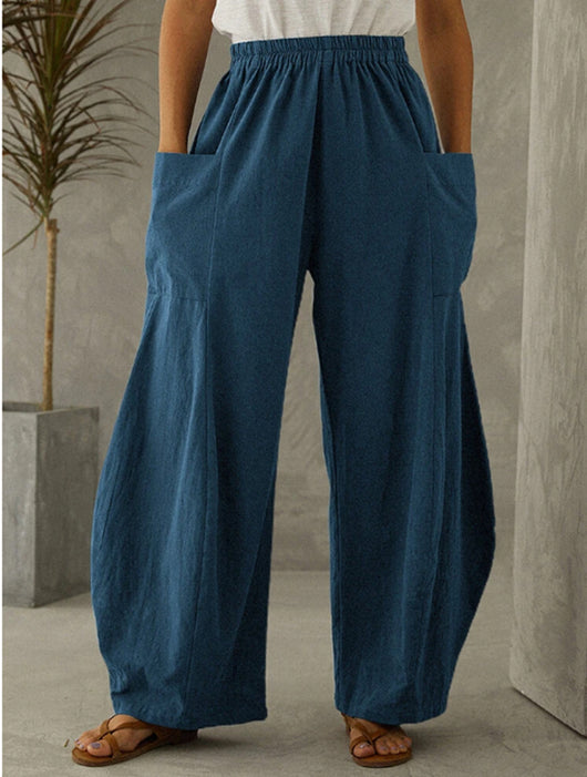 Pantalones Casuales de Cintura Elástica con Bolsillos - Image 4