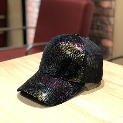 Gorra Beisbolera Coreana Verano Mujer con Lentejuelas y Malla Ajustable - Image 10