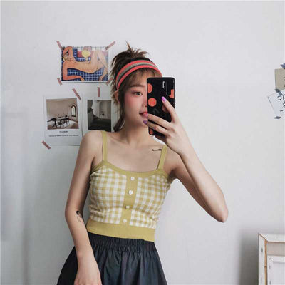 Camiseta Interior Coreana Estilo Hong Kong con Cuadros - Ajuste Perfecto - Image 27