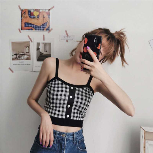 Camiseta Interior Coreana Estilo Hong Kong con Cuadros - Ajuste Perfecto - Image 30