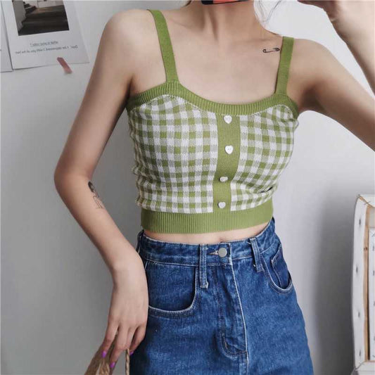 Camiseta Interior Coreana Estilo Hong Kong con Cuadros - Ajuste Perfecto - Image 2