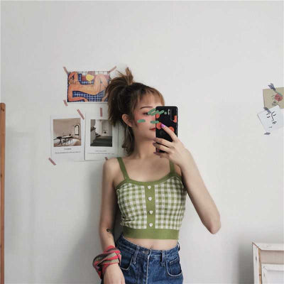 Camiseta Interior Coreana Estilo Hong Kong con Cuadros - Ajuste Perfecto - Image 4