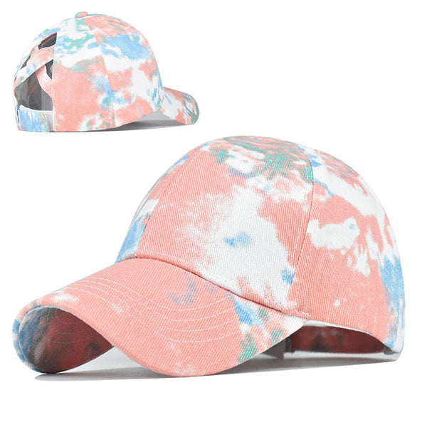 Gorra Tie-Dye de Algodón Puro con Visera - Diseño Abierto para Cola de Caballo - Image 2