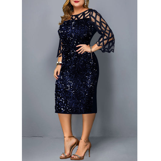 Vestido de Fiesta Talla Grande con Lentejuelas - Image 11